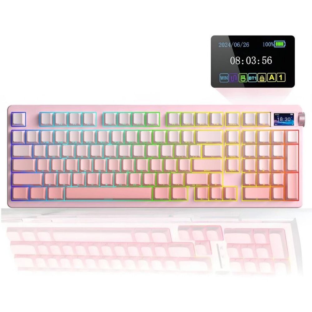 NOVA 99 96% Wireless Hot-Swap Mechanical Gaming Keyboard Screen - Pink